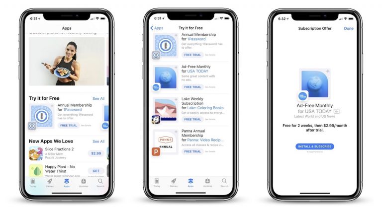 App Store, Sezione, Prova, Gratuita, Abbonamento