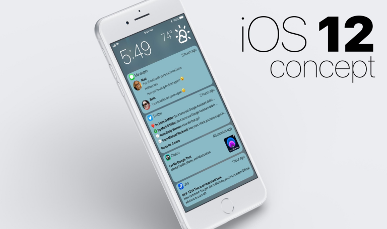 iOS 12, Notifiche, Raggruppate, Concept