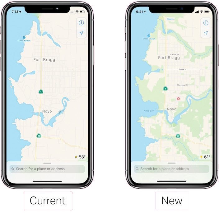 iOS 12, Mappe, Ricostruite, iOS, iPhone
