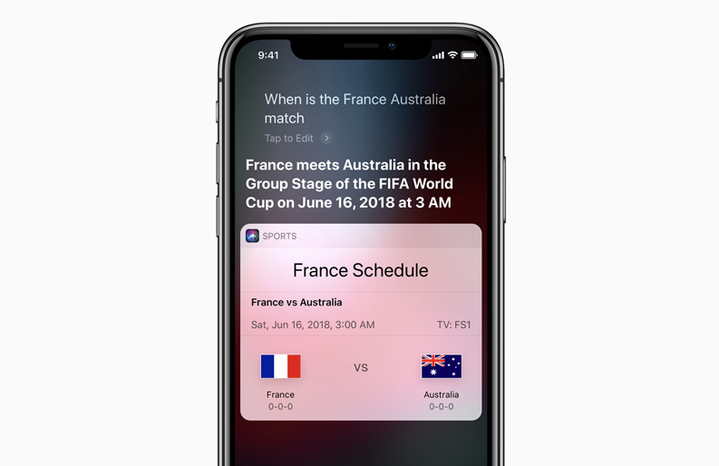 Siri, Update, Mondiali