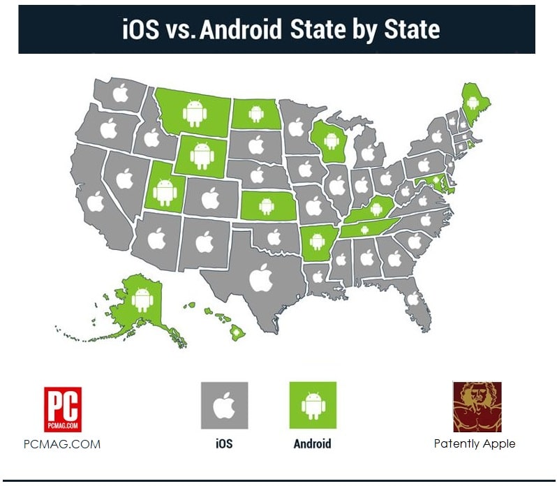 Apple, Batte, Domina, Android, USA