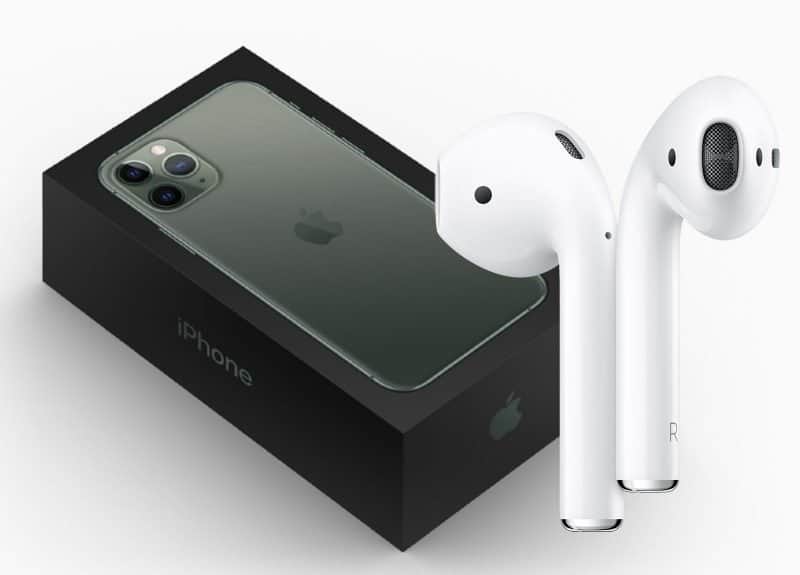 iPhone 12, AirPods, Scatola