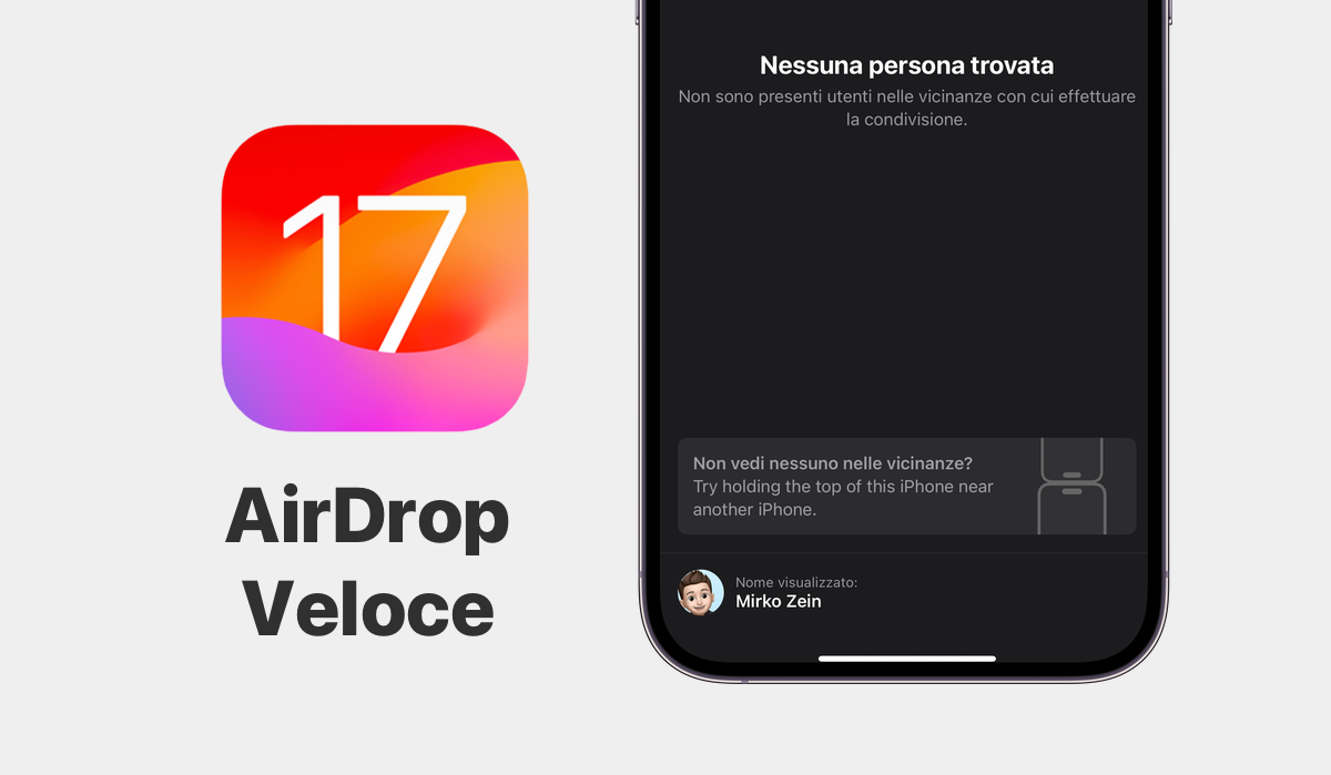 iOS 17, Novità, iPhone, AirDrop, Veloce, Vicinanze