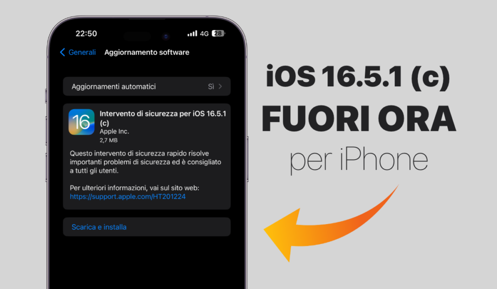 iOS 16, iOS 16.5, iOS 16.5.1, iOS 16.5.1 (c), Security Update, Novità, iPhone, Download