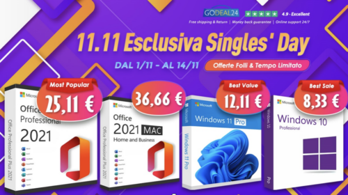 Microsoft Office 2021, sconto, licenza, Godeal24 Singles' Day