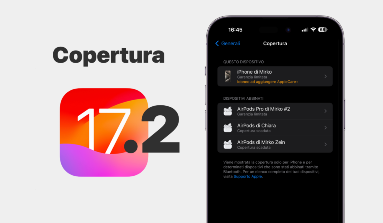 ios 17, ios 17.2, novità ios 17.2, news ios 17.2, iphone, copertura, garanzia