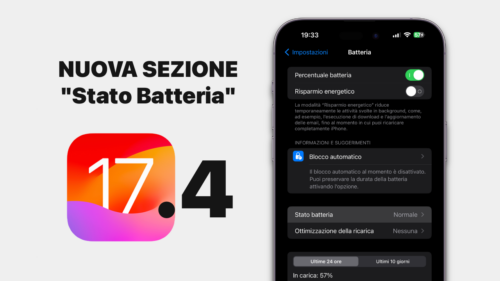 ios 17.4, ios 17.4 beta 4, novità ios 17.4, news ios 17.4, stato batteria, batteria iphone