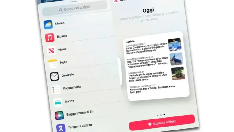 widget news, rimosso widget news, problemi widget news, inserire widget news, trovare widget news, iphone