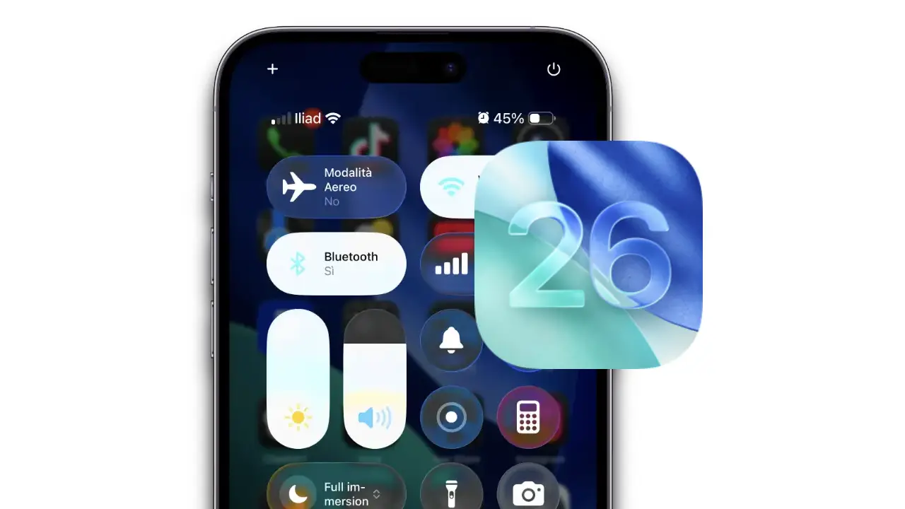 iOS 26: Centro di Controllo ridisegnato con Liquid Glass