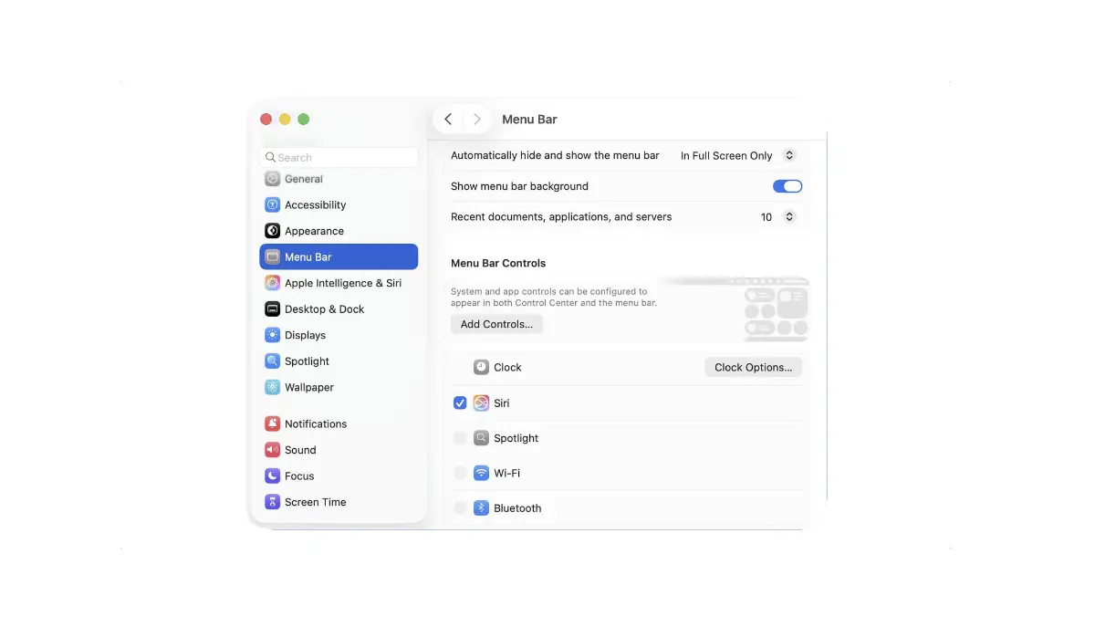macOS Tahoe Beta 2 aggiunge sfondo alla barra menu