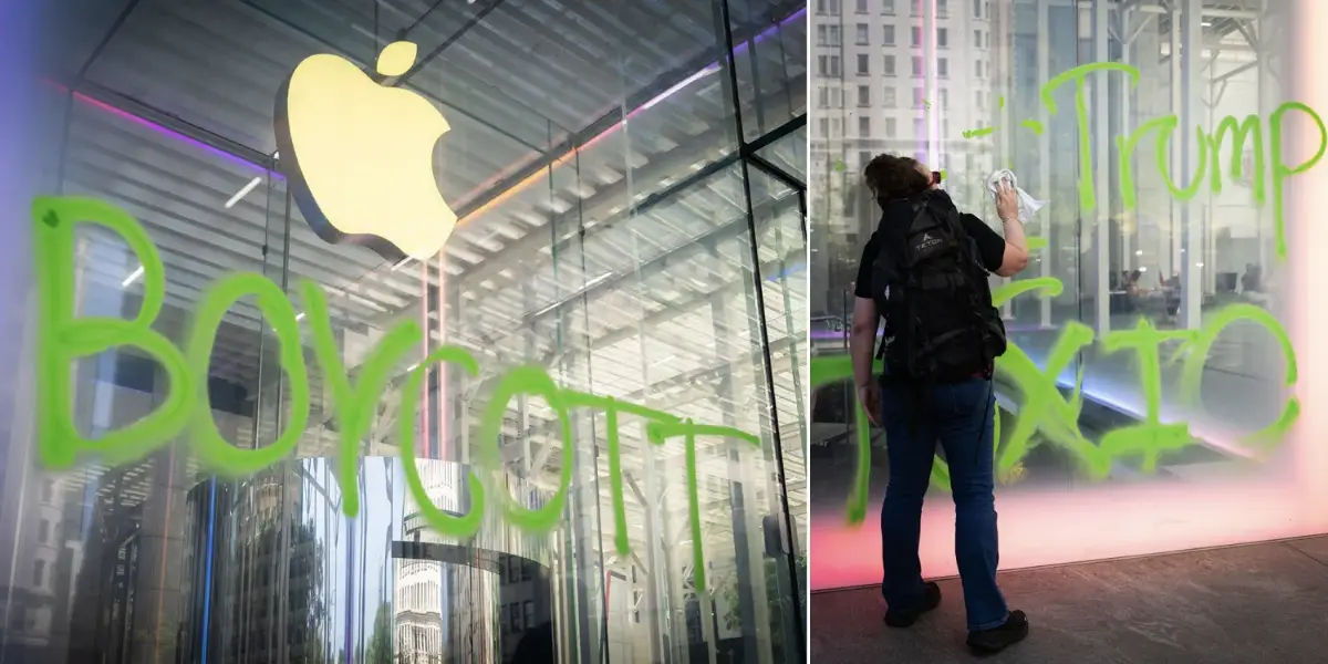Apple Store 5th Avenue imbrattato da attivisti: “Boycott Apple!”