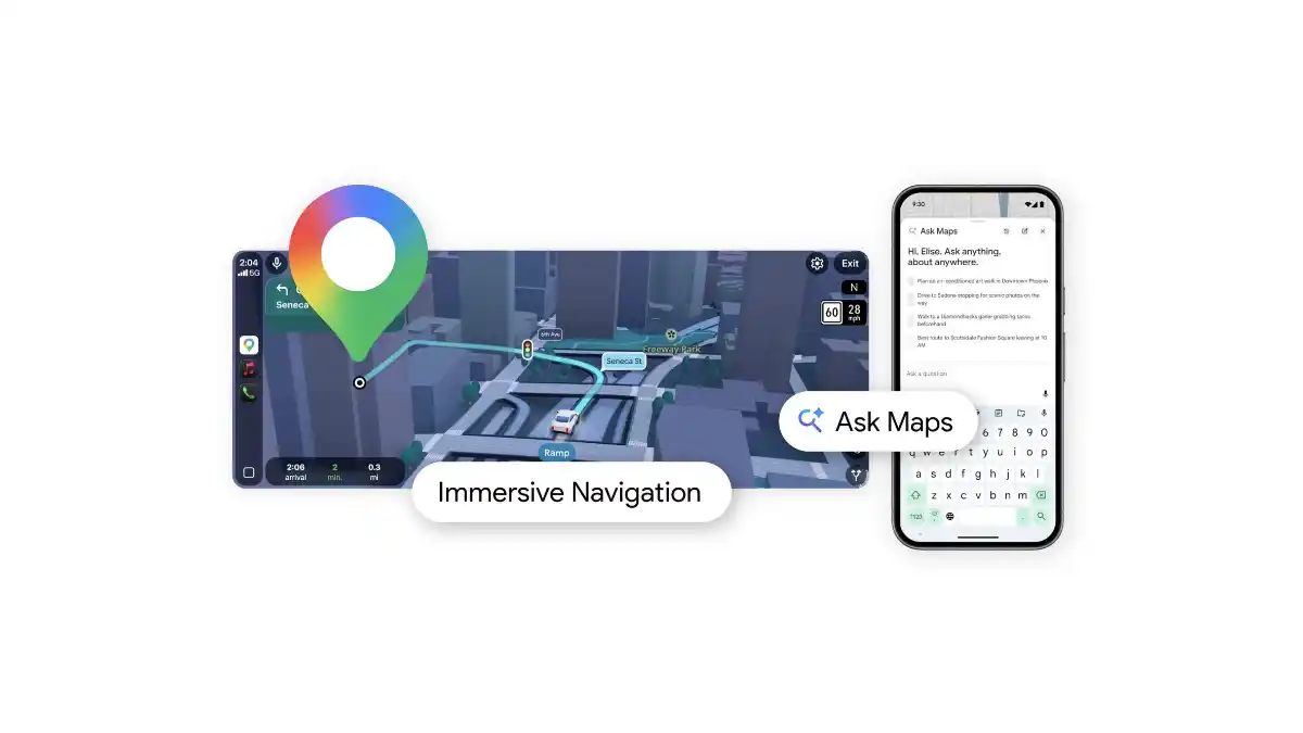 Google Maps, Gemini AI, Intelligenza Artificiale, Ask Maps, Navigazione 3D, Apple News 2026, Aggiornamento App, iOS, CarPlay, Android Auto