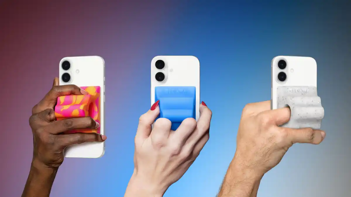 Hikawa Grip & Stand, Accessori iPhone, MagSafe, PopSockets, Accessibilità Apple, Apple Store, Sostegno iPhone, Novità Apple 2026, Accessori MagSafe, Design Bailey Hikawa